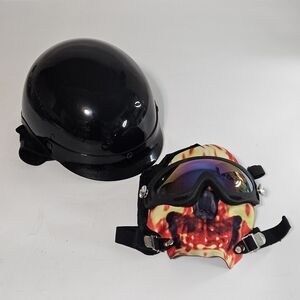 FUEL Adult Shorty Half Motorcycle Helmet Size XL and MASK/Shades